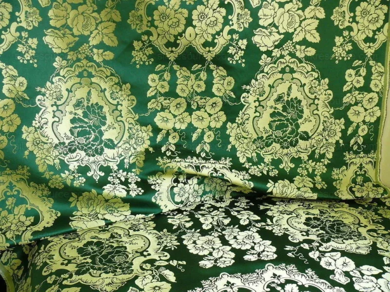 by Yard Scalamandre Villa Louis Silk Brocatelle Emerald Green MSRP USD 800+