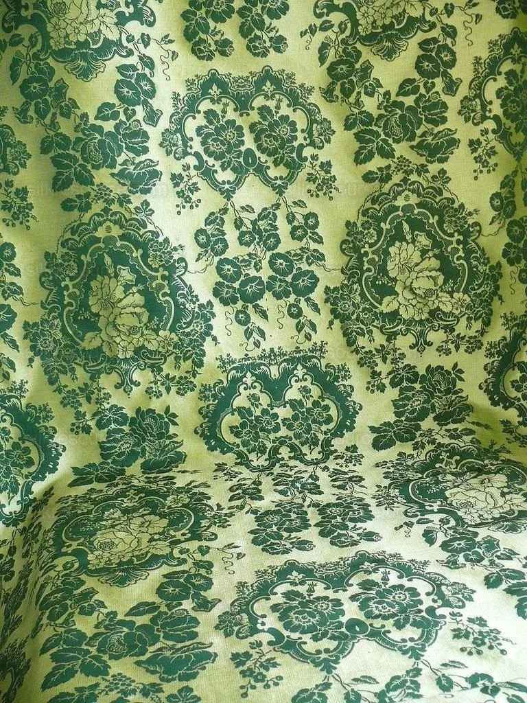 by Yard Scalamandre Villa Louis Silk Brocatelle Emerald Green MSRP USD 800+