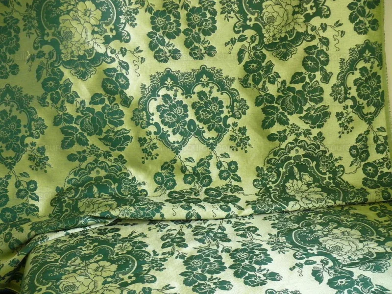 by Yard Scalamandre Villa Louis Silk Brocatelle Emerald Green MSRP USD 800+