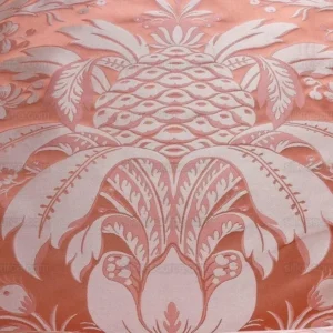 P1430260.jpg By Yard Scalamandre "NATCHEZ" Silk Lampas in Ripe Peach and Cream Salmon Pink & Off White Silver PineappleWhite 18th C MSRP00+/Y
