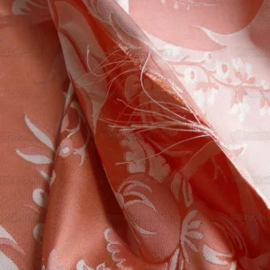 P1430263.jpg 0.6y Scalamandre “NATCHEZ” Silk Lampas, Ripe Peach and Cream, Salmon Pink & Off White Silver White 18th C MSRP00+/Y