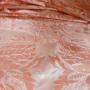 P1430275.jpg By Yard Scalamandre "NATCHEZ" Silk Lampas in Ripe Peach and Cream Salmon Pink & Off White Silver PineappleWhite 18th C MSRP00+/Y