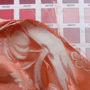 P1430276.jpg 0.6y Scalamandre “NATCHEZ” Silk Lampas, Ripe Peach and Cream, Salmon Pink & Off White Silver White 18th C MSRP00+/Y