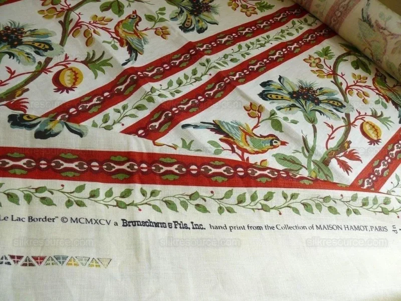 P1430389.jpg Brunschwig & Fils Le Lac Border Linen Print Bty