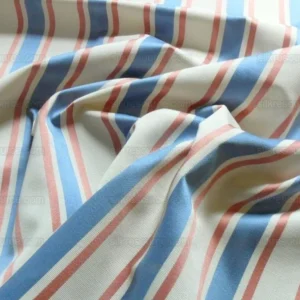 By Yd Lee Jofa Ferrara Quarry Stripe Blue/rose Red On White MSRP USD 160/Y