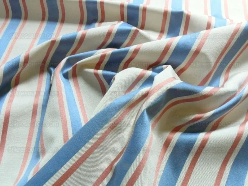 By Yd Lee Jofa Ferrara Quarry Stripe Blue/rose Red On White MSRP USD 160/Y