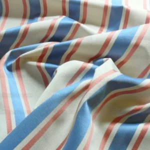 By Yd Lee Jofa Ferrara Quarry Stripe Blue/rose Red On White MSRP USD 160/Y