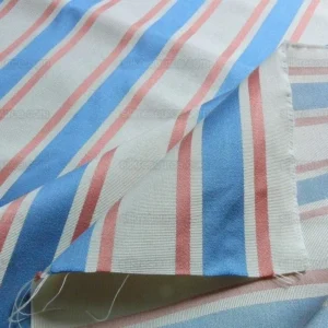 By Yd Lee Jofa Ferrara Quarry Stripe Blue/rose Red On White MSRP USD 160/Y