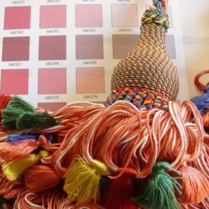 P1430995.jpg Scalamandre Lyon 100% Silk Double Tie Back in Coral Royal, Green