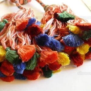 P1430997.jpg Scalamandre Lyon 100% Silk Double Tie Back in Coral Royal, Green