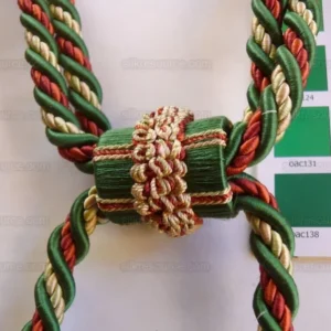 P1440006.jpg Scalamandre Lyon 100% Silk Double Tie Back Rust, Camel Green