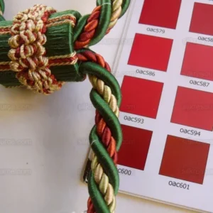 P1440007.jpg Scalamandre Lyon 100% Silk Double Tie Back Rust, Camel Green