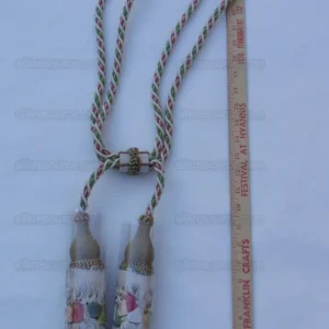 Scalamandre Lyon 100% Silk Double Tie Back Watermelon Pink Green