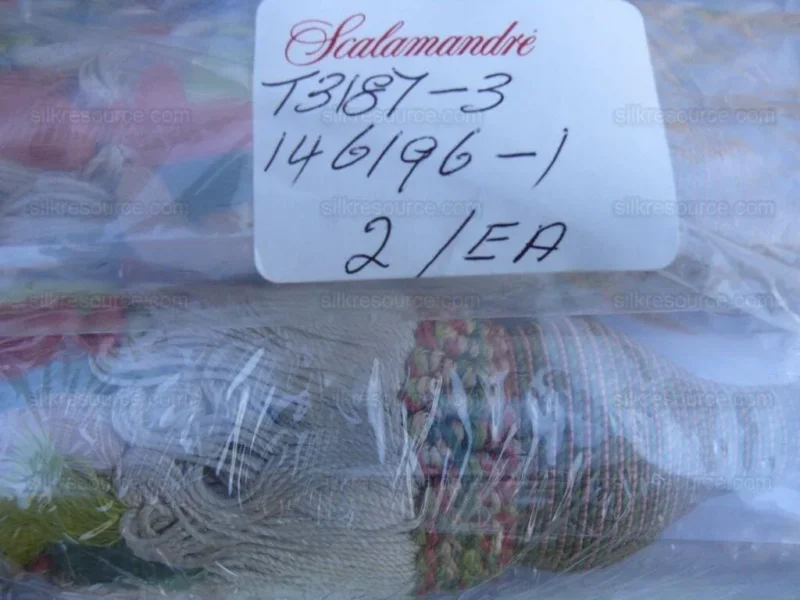 Scalamandre Lyon 100% Silk Double Tie Back Watermelon Pink Green