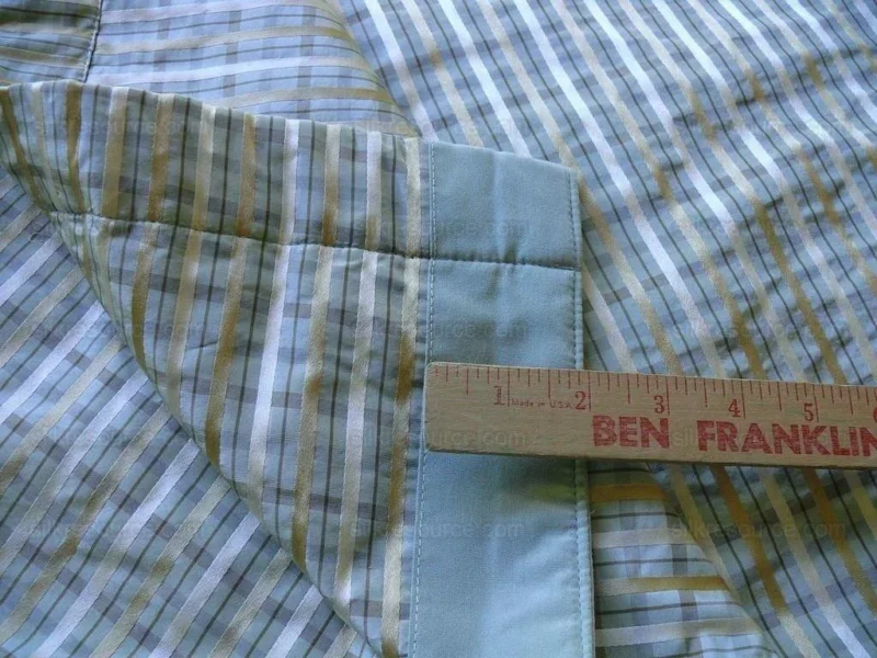 P1450593.jpg Lee Jofa Paradise Silk Drapery Pair Sea Glass Aqua Green Blue Gold 77"x101