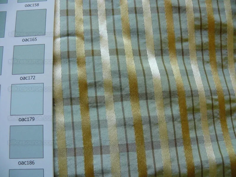 P1450596.jpg Lee Jofa Paradise Silk Drapery Pair Sea Glass Aqua Green Blue Gold 77"x101
