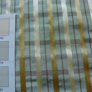 P1450597.jpg Lee Jofa Paradise Silk Drapery Pair Sea Glass Aqua Green Blue Gold 77"x101