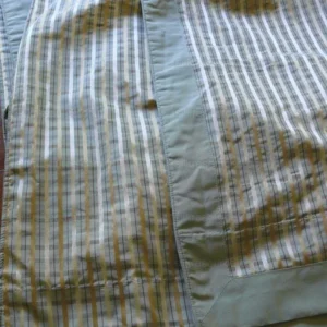 P1450601.jpg Lee Jofa Paradise Silk Drapery Pair Sea Glass Aqua Green Blue Gold 77"x101