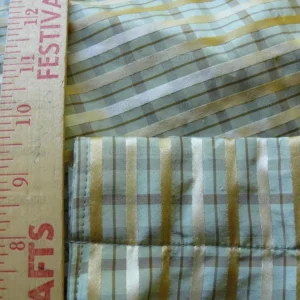 P1450602.jpg Lee Jofa Paradise Silk Drapery Pair Sea Glass Aqua Green Blue Gold 77"x101