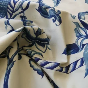 P1450802.jpg BY YD BEACON HILL PALACE WALK INDIGO BLUE WHITE COTTON TOILE ITALY Castle Tuscany MSRP USD200Y