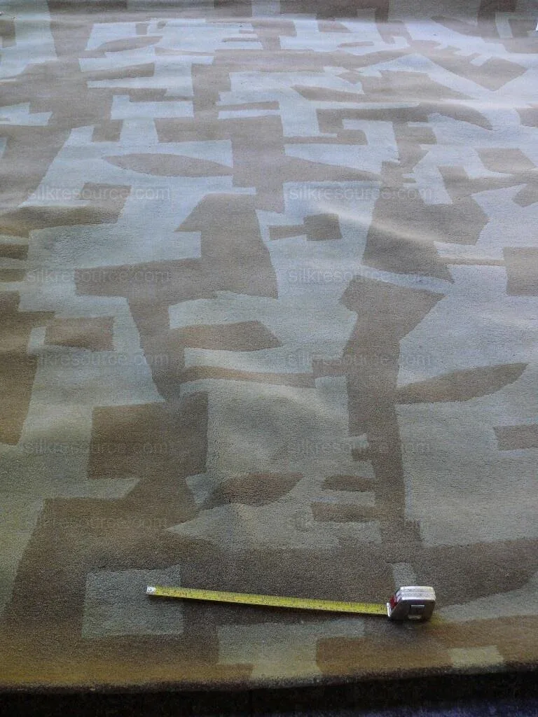 Hokanson Hand Tufted Gold Sage Green Wool Modern 8'x9'8"