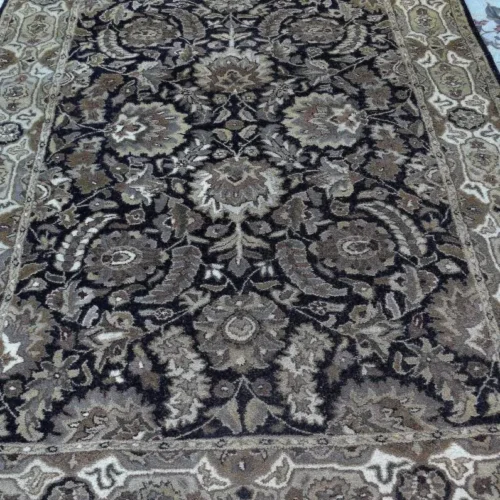MADRAS Hand Tufted RUG Oriental DEEP BLUE BROWN GOLD 8'3"x5'3" MADRAS Hand Tufted RUG Oriental DEEP BLUE BROWN GOLD 8'3"x5'3"