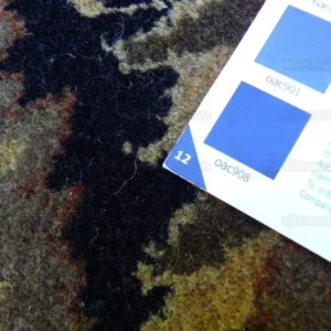 Madras Hand Tufted Rug Oriental Deep Blue Brown Gold 8'3"x5'3"