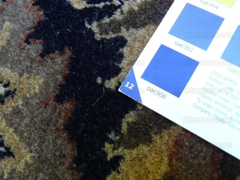 Madras Hand Tufted Rug Oriental Deep Blue Brown Gold 8'3"x5'3"