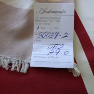 P1460380.jpg Scalamandre Palladio Silk/cotton Satin Large Stripe Deep Raspberry Red White Cream Grandeur MSRP USD280/Y