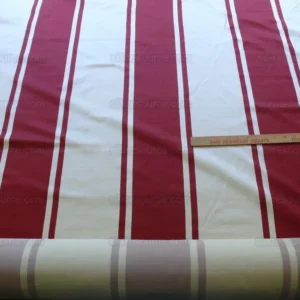 P1460382.jpg Scalamandre Palladio Silk/cotton Satin Large Stripe Deep Raspberry Red White Cream Grandeur MSRP USD280/Y