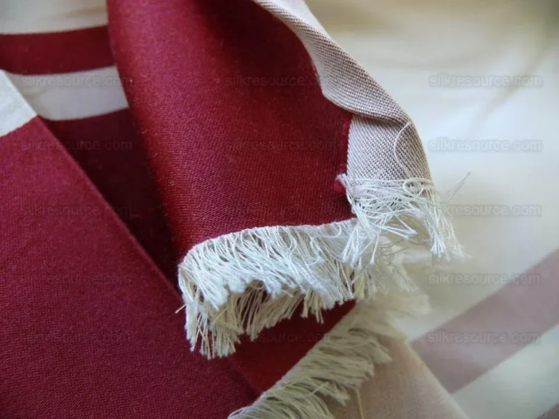 P1460384.jpg Scalamandre Palladio Silk/cotton Satin Large Stripe Deep Raspberry Red White Cream Grandeur MSRP USD280/Y