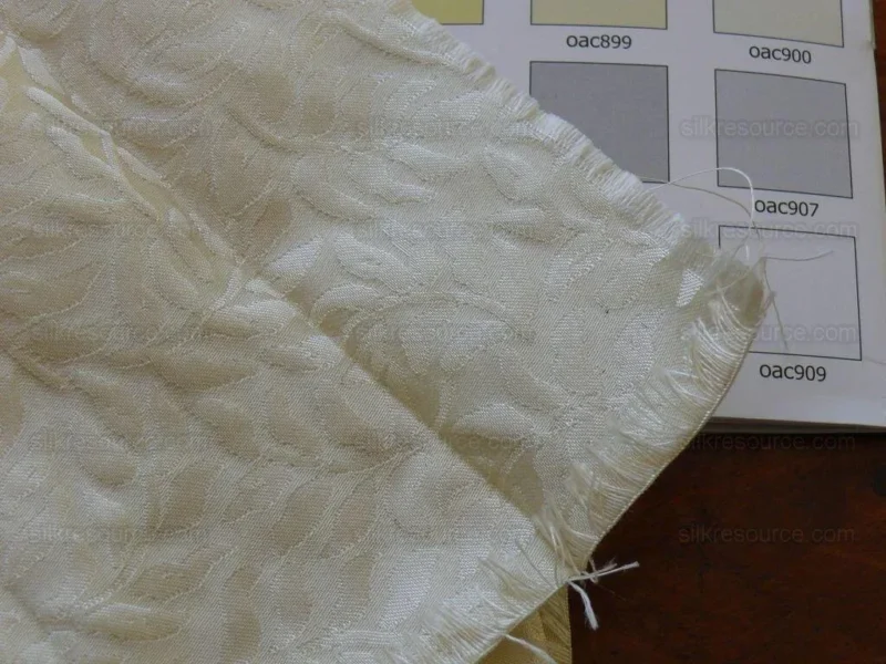 P1460389.jpg Scalamandre Blairsprig White Cream White Mini Foliage - 100% Silk