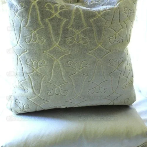 OLD WORLD WEAVERS PRINCESS AIDA 19" CUT VELVET PILLOWS PEWTER