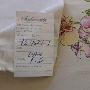 1.2yards Scalamandre La Generosa Rose Hibiscus Lily Flower Cotton Eggshell Pink Green Red Cotton Satin MSRP USD 180/Yard