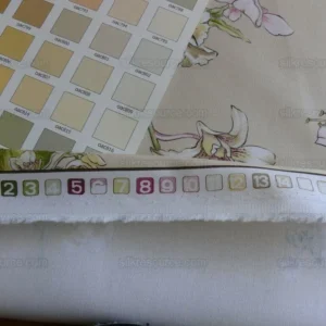 1.2yards Scalamandre La Generosa Rose Hibiscus Lily Flower Cotton Eggshell Pink Green Red Cotton Satin MSRP USD 180/Yard