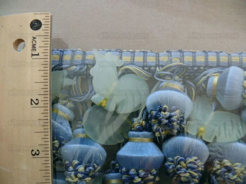 BTY SCALAMANDRE DUCHESSA JADE ROOSTER TRIM BL/YW SILK MSRP0+ BTY SCALAMANDRE DUCHESSA JADE ROOSTER TRIM BL/YW SILK MSRP$300+