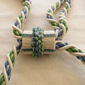 Scalamandre Lyon 100% Silk Tieback Green Blue