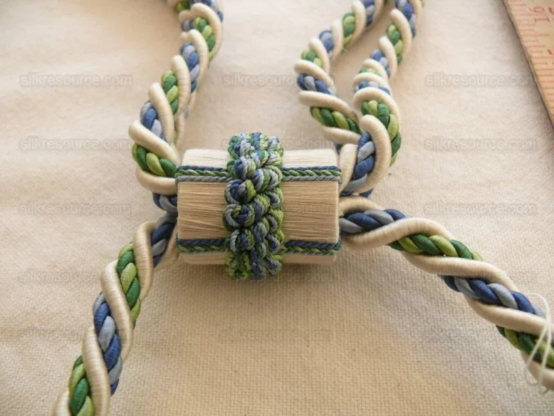 Scalamandre Lyon 100% Silk Tieback Green Blue