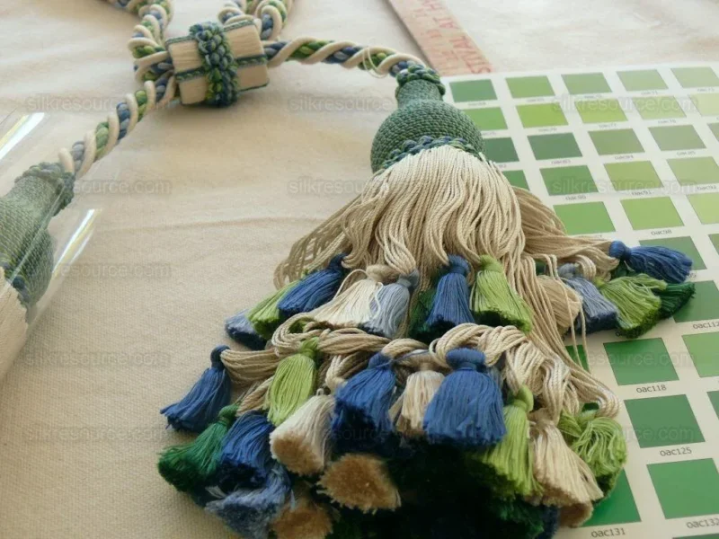 Scalamandre Lyon 100% Silk Tieback Green Blue