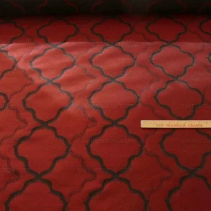 P1470091.jpg American Silk Mills Celtic Ogee Diamond Lattice Black On Crimson Red by American Silk Mills