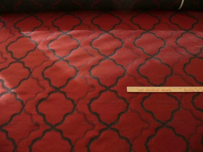 P1470091.jpg American Silk Mills Celtic Ogee Diamond Lattice Black On Crimson Red by American Silk Mills