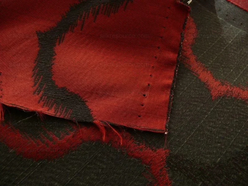 P1470092.jpg American Silk Mills Celtic Ogee Diamond Lattice Black On Crimson Red by American Silk Mills