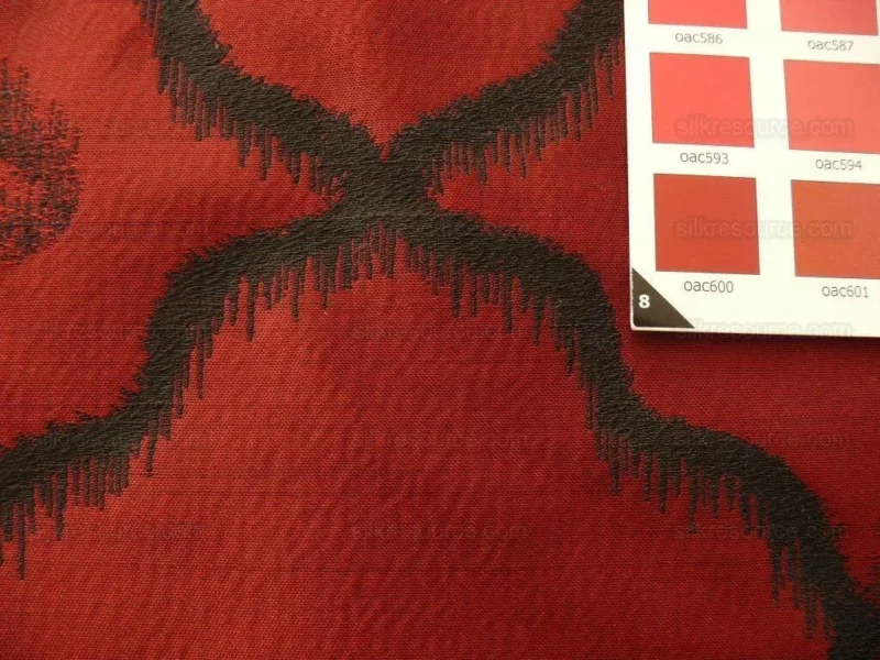 P1470094.jpg American Silk Mills Celtic Ogee Diamond Lattice Black On Crimson Red by American Silk Mills