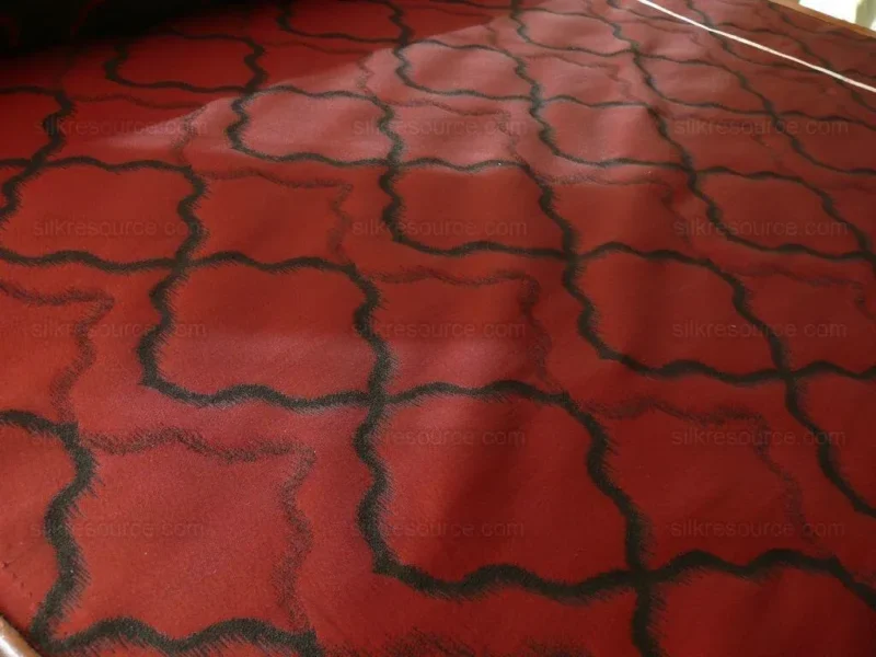 P1470097.jpg American Silk Mills Celtic Ogee Diamond Lattice Black On Crimson Red by American Silk Mills