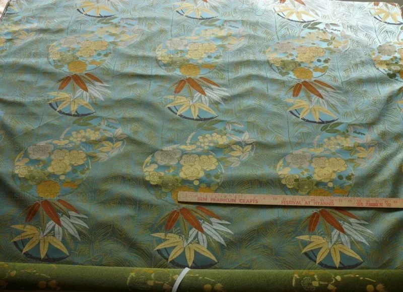1.2Y Kravet Coutour Imperial Kimono Silk Lampas Mineral Blue MSRP USD 270/Y