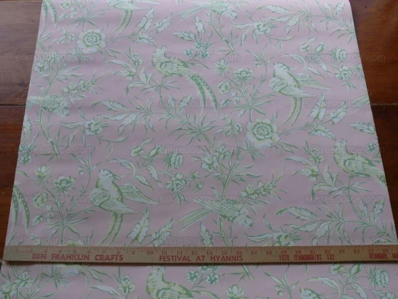 Scalamandre "aviary" Wallpaper Bird Chinioserie Pink Single Roll