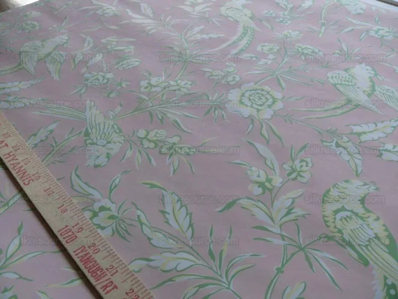 Scalamandre "aviary" Wallpaper Bird Chinioserie Pink Single Roll