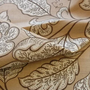 BTY SCALAMANDRE WALLACE LINEN PRINT ART DECO JACOBEAN LT TAN BRN