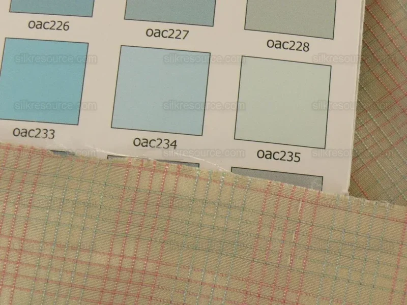 P1480043.jpg Lee Jofa Stately Silk Taffeta Plaid Peony Pink Green MSRP USD 299/Y