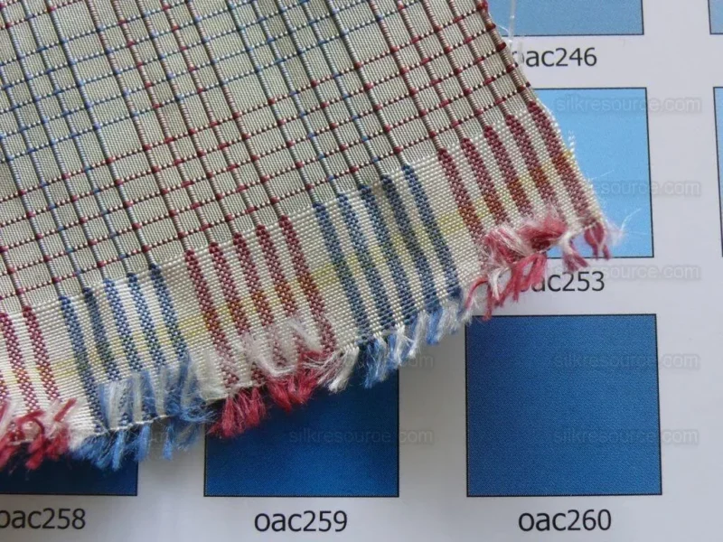 P1480345.jpg By Yard Lee Jofa Stately Silk Taffeta Plaid Cadet Blue MSRP USD 299Y